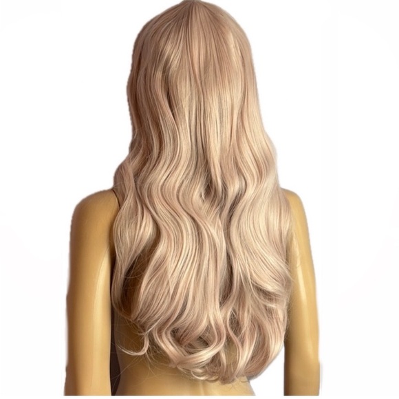 Elegant Curly Wavy long bangs Hair Wig Plus Long Claw Clip-on Extension Ponytail - Picture 1 of 16